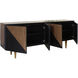 Mid Century Geo 80 X 16 inch Black and Oak Console