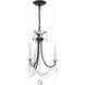 Karrington 3 Light 14 inch Matte Black Mini Chandelier Ceiling Light