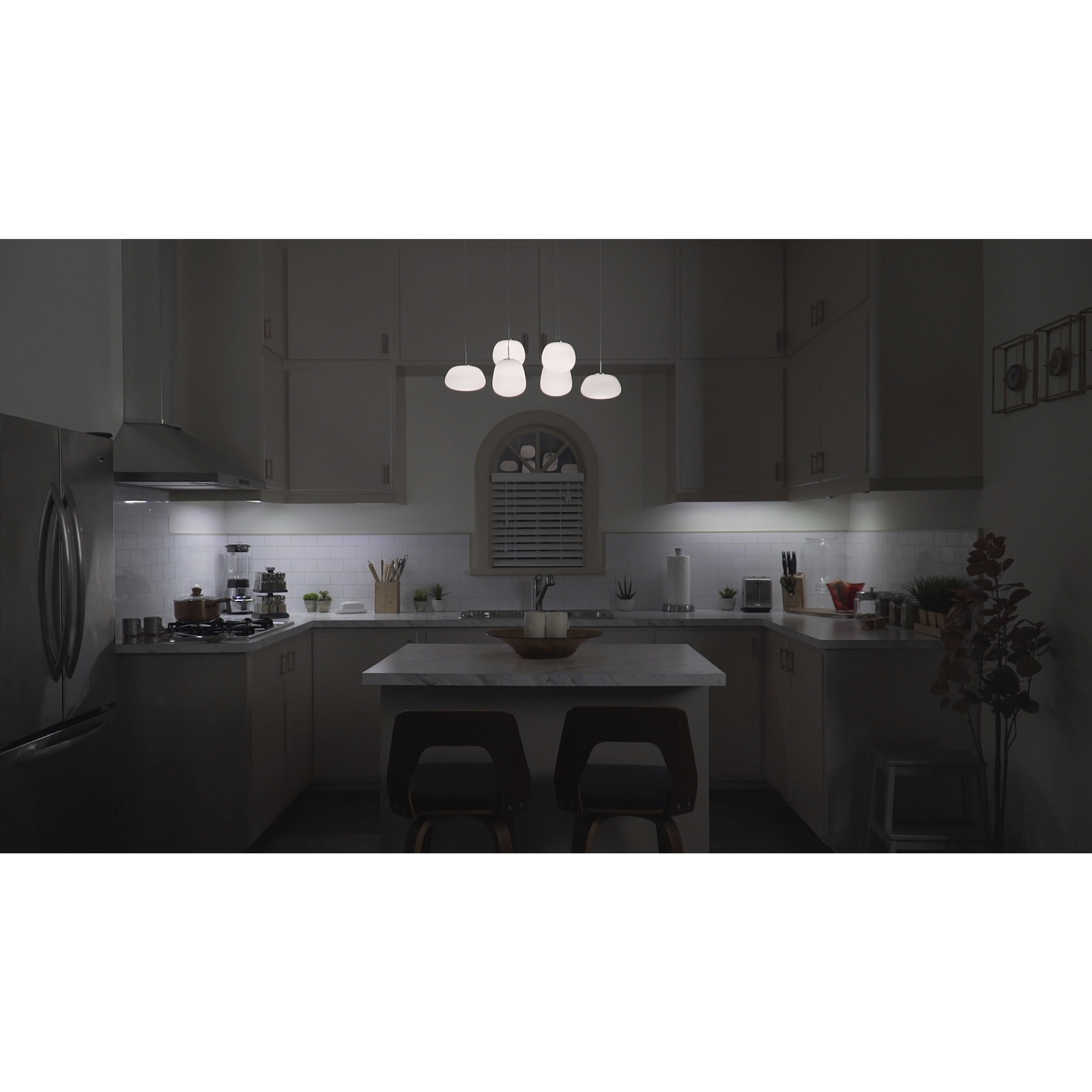 Puffs LED 11.8 inch White Multi-Light Pendant Ceiling Light