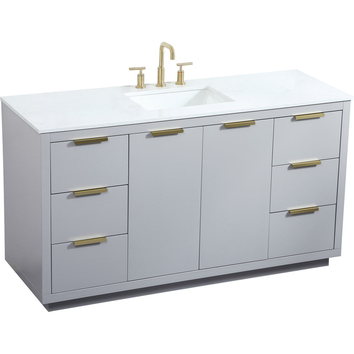 Blake 60 X 22 X 34 inch Grey Vanity Sink Set