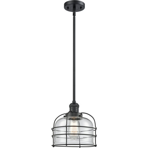 Franklin Restoration Bell Cage 1 Light 9 inch Matte Black Mini Pendant Ceiling Light in Incandescent, Clear, Franklin Restoration