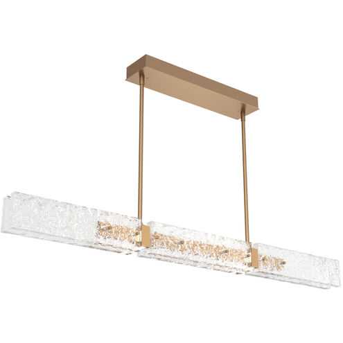 Glacier LED 50.9 inch Novel Brass Linear Pendant Ceiling Light in 2700K LED, Dining