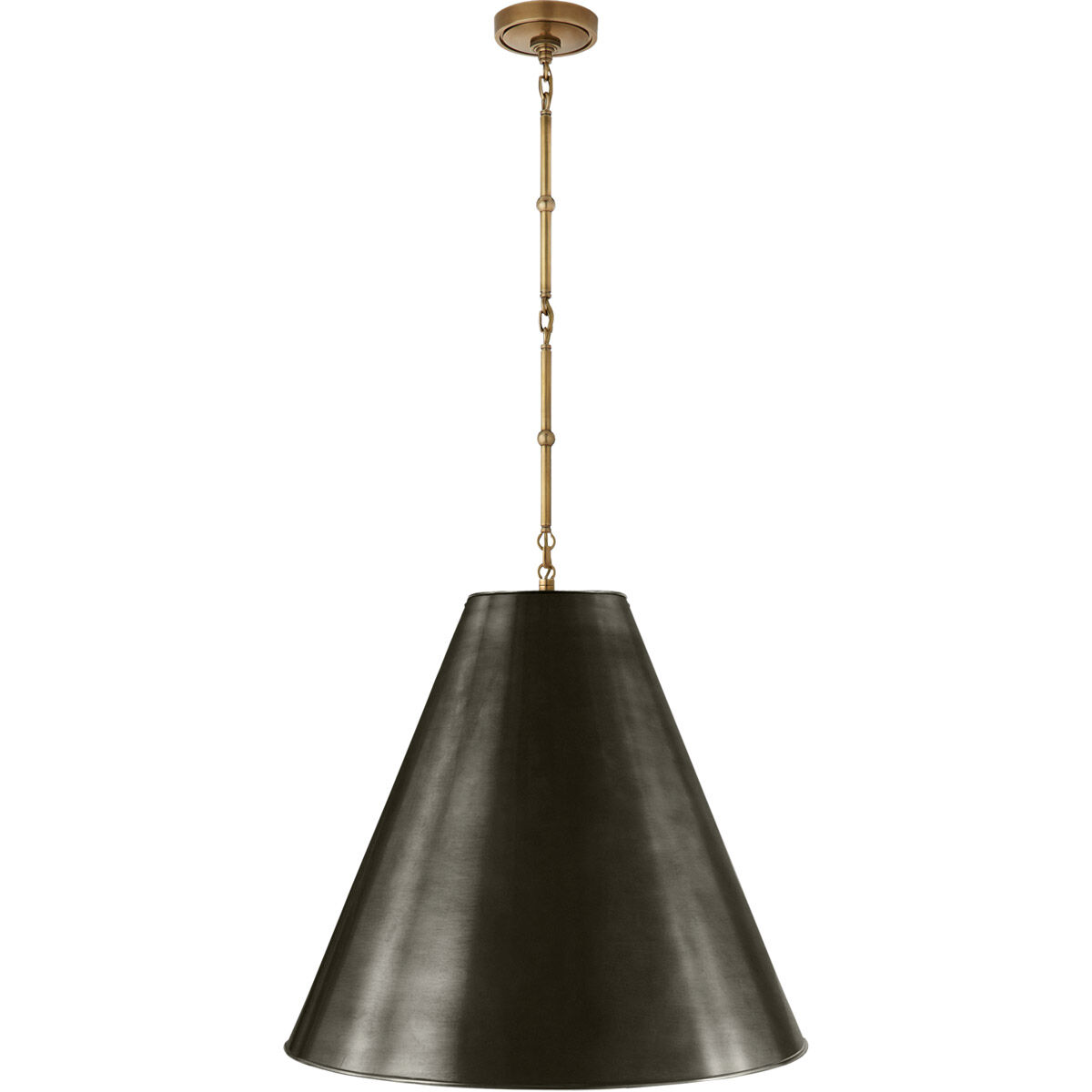 Thomas O'Brien Goodman 2 Light 24.5 inch Hand-Rubbed Antique Brass Hanging Lamp Ceiling Light in Bronze, Large