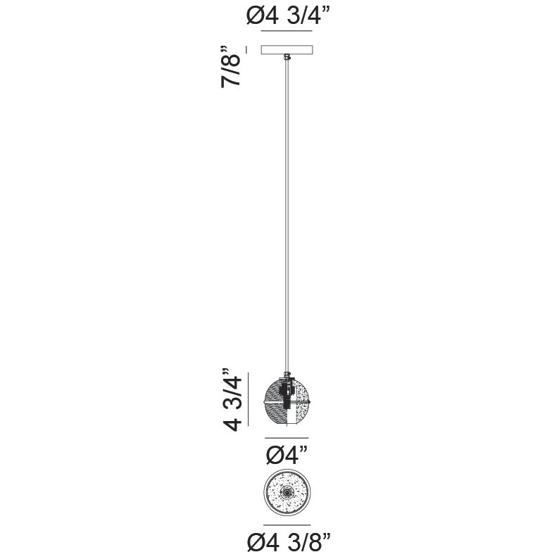 Misty 1 Light 4.38 inch Matte Black Pendant Ceiling Light