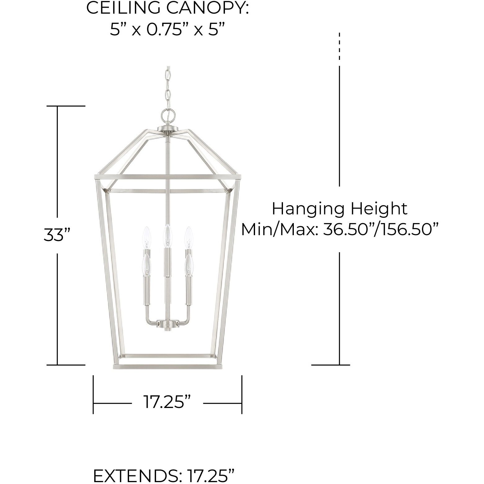 Elijah 6 Light 17 inch Brushed Nickel Foyer Ceiling Light
