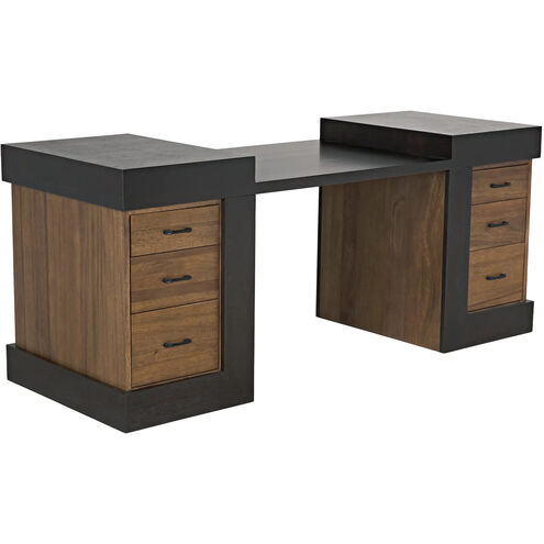 Bentley 76 X 29 inch Dark Walnut and Ebony Walnut Desk