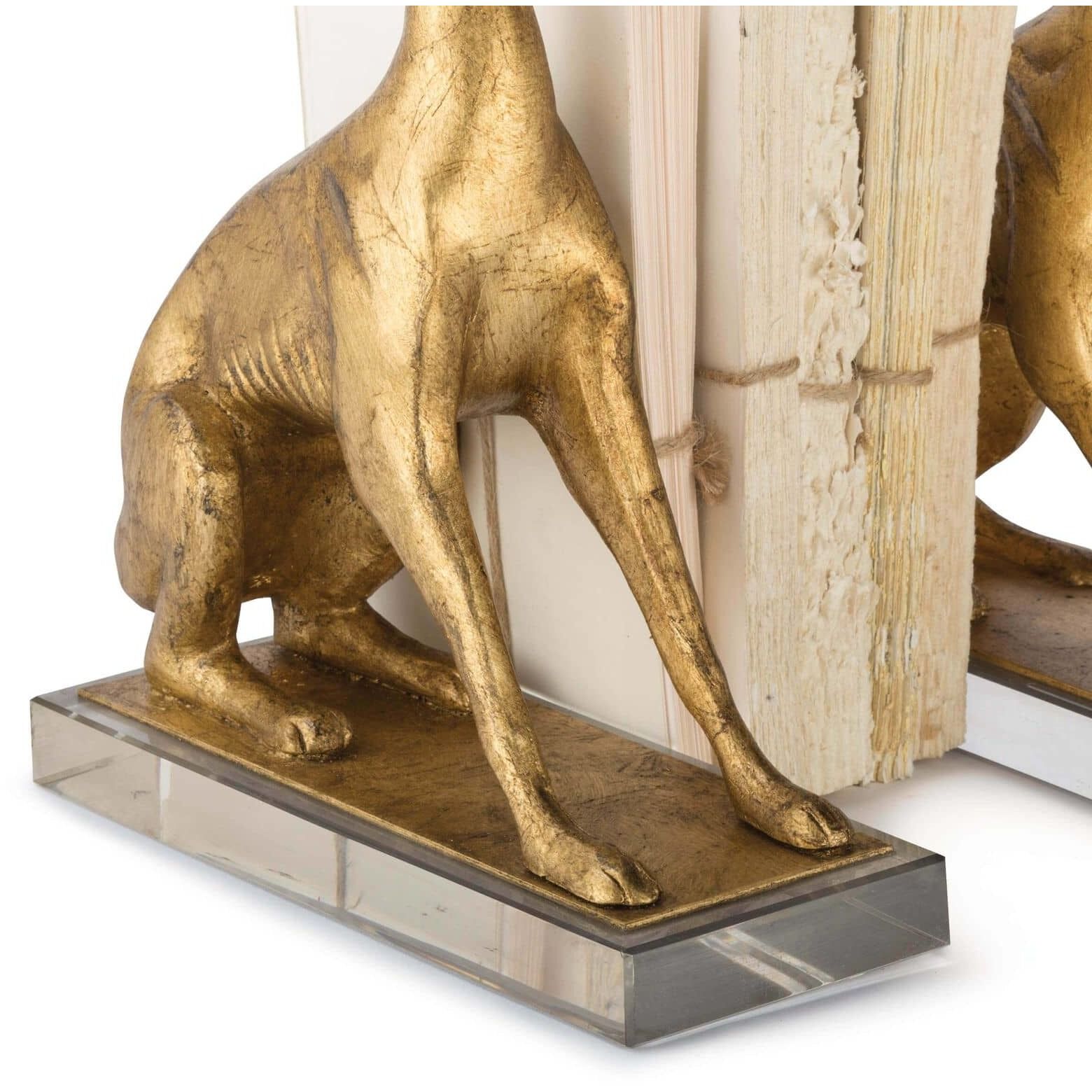 Norman 10.25 X 3.75 inch Antique Gold Leaf Book Ends