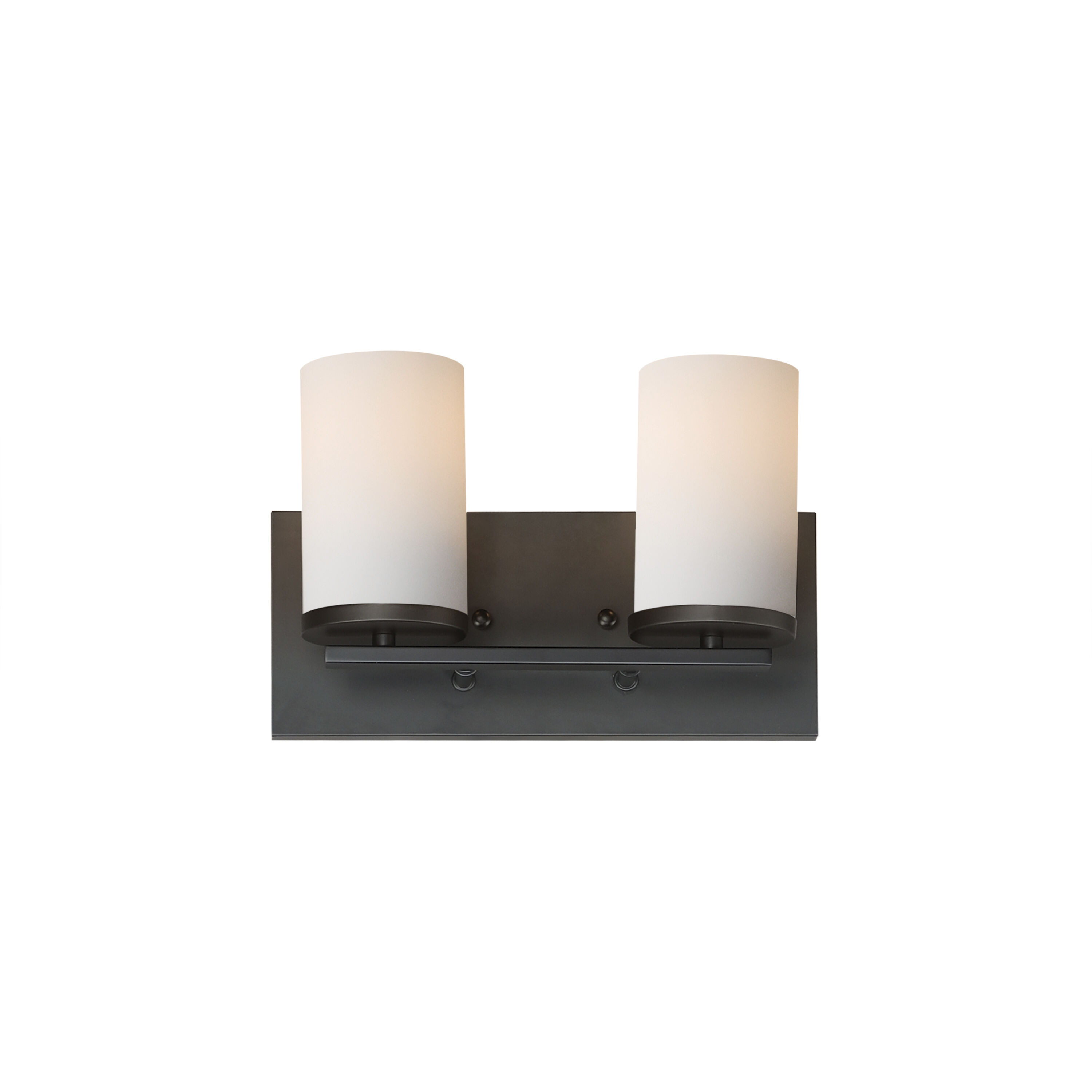 Lateral 2 Light 12 inch Black Bath Vanity Wall Light in Satin White