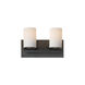 Lateral 2 Light 12 inch Black Bath Vanity Wall Light in Satin White