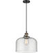 Franklin Restoration Bell 1 Light 12 inch Black Antique Brass Mini Pendant Ceiling Light in Incandescent, Seedy