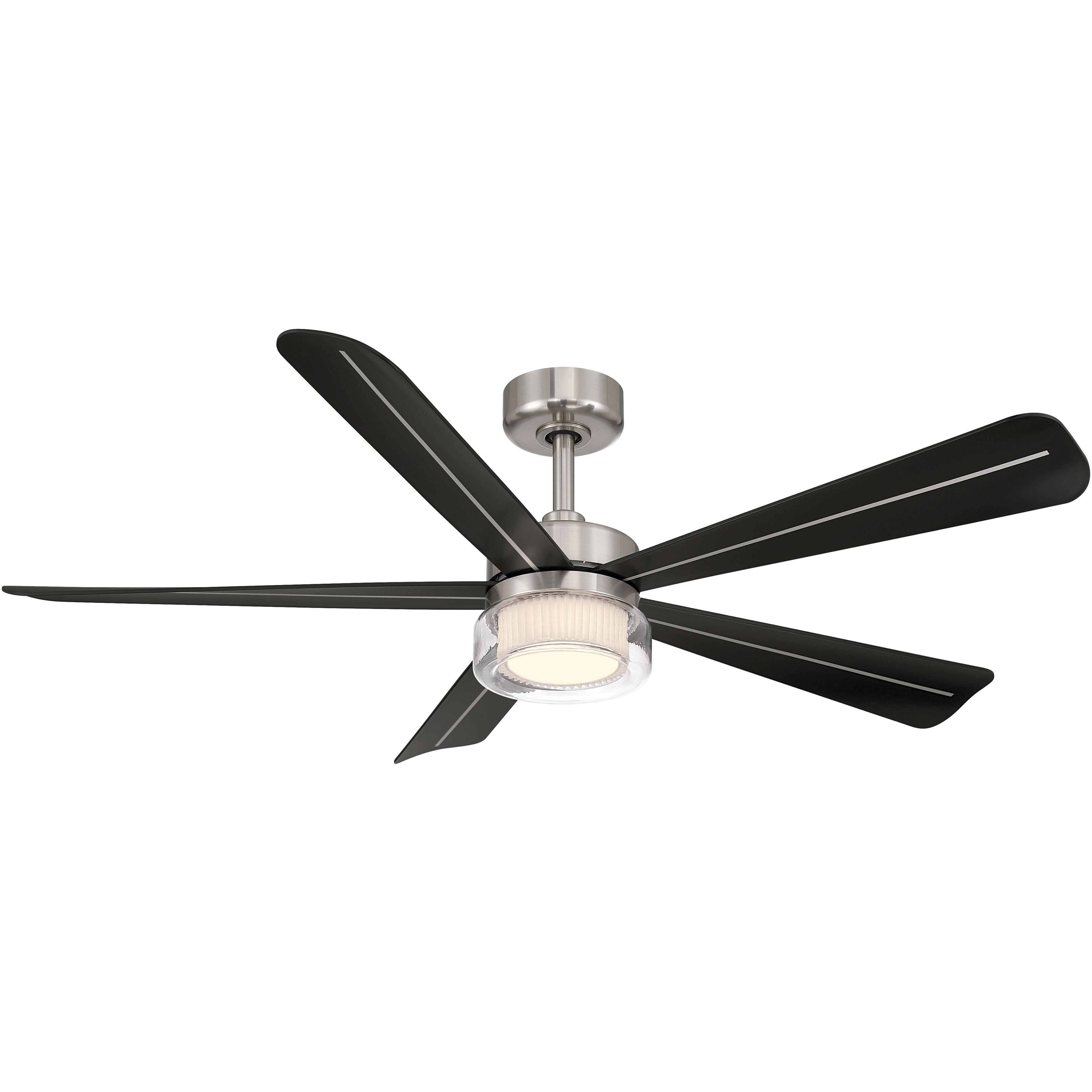 Nellora 52 inch Brushed Nickel with Coal Blades Smart Ceiling Fan