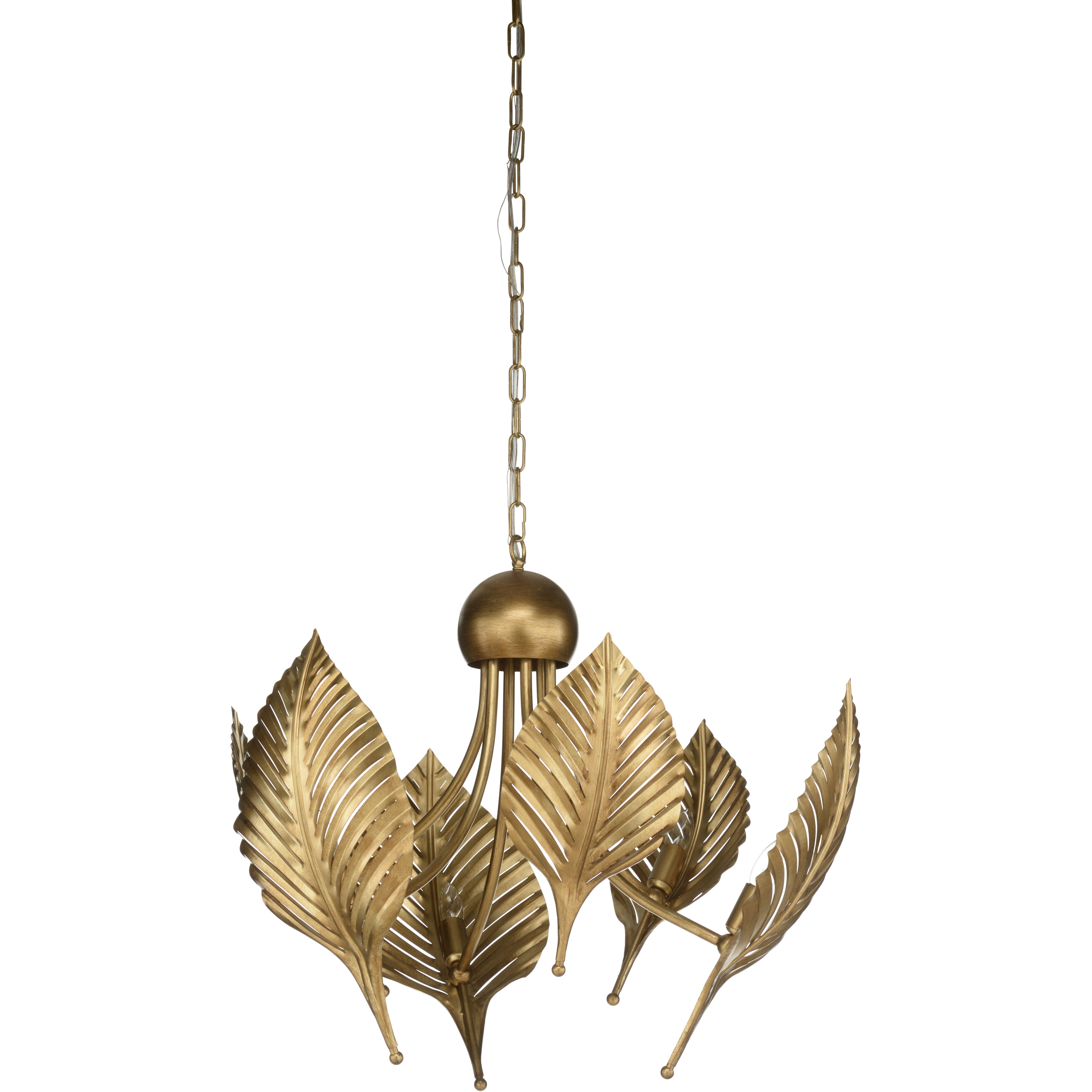 Foglia Di Palma 6 Light 28 inch Gold Chandelier Ceiling Light