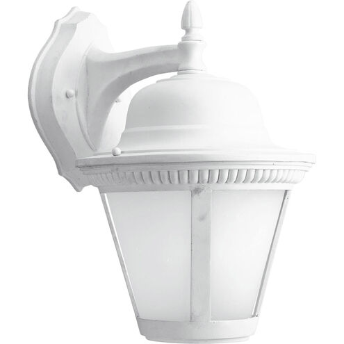 Westport LED 15 inch White Outdoor Wall Lantern in Integrated LED, Etched Seeded