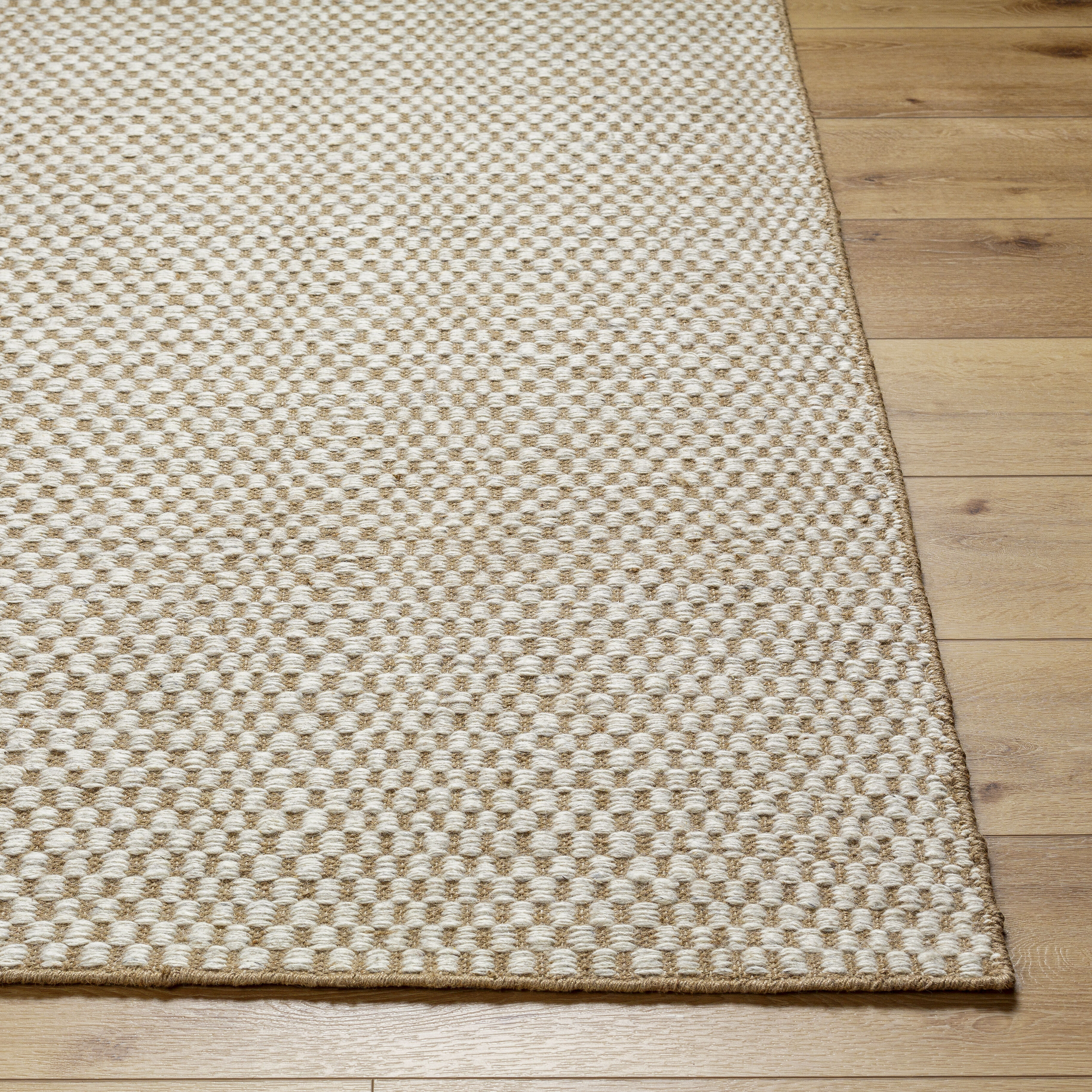 Bolton 120 X 36 inch Tan/Cream Handmade Rug in 3 x 10