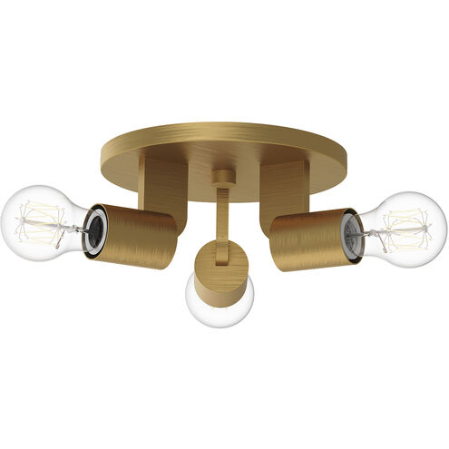 Alora Mood Claire 3 Light 9.5 inch Aged Gold Semi Flush Mount Ceiling Light