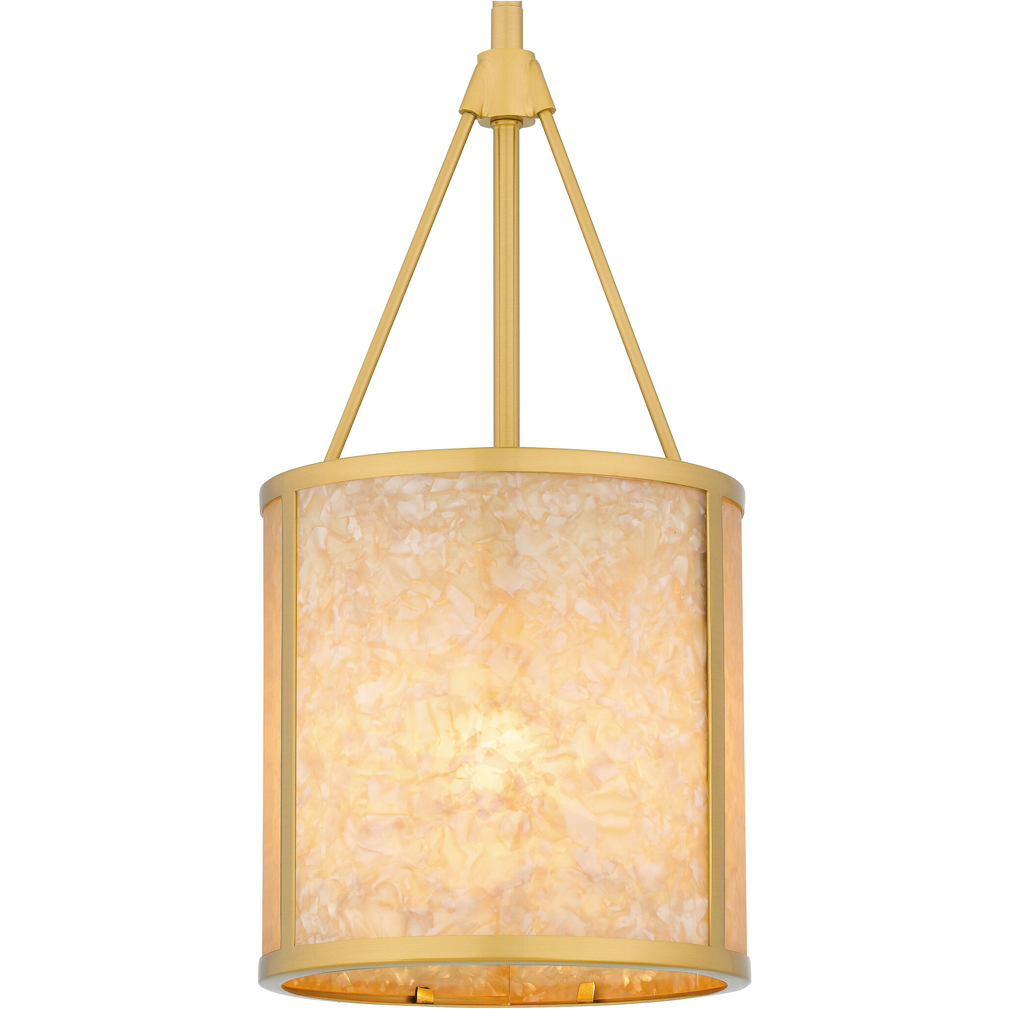 Stoneland 1 Light 8 inch Brushed Gold Mini Pendant Ceiling Light, Small