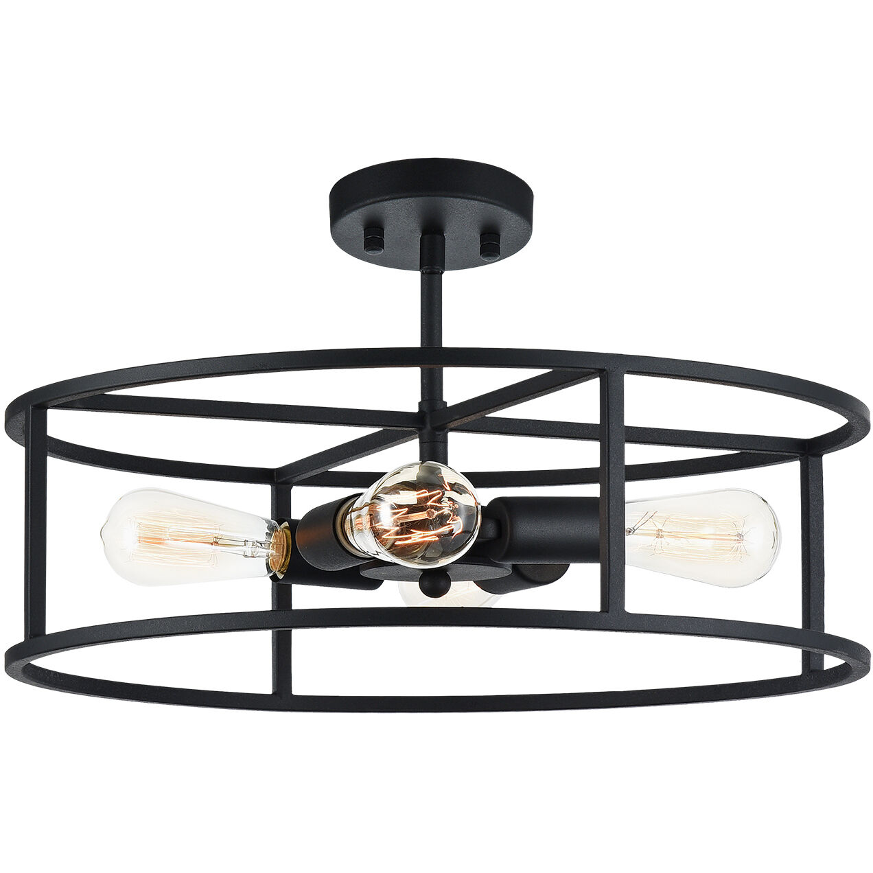 Candid 4 Light 18 inch Rusty Black Flush Mount Ceiling Light