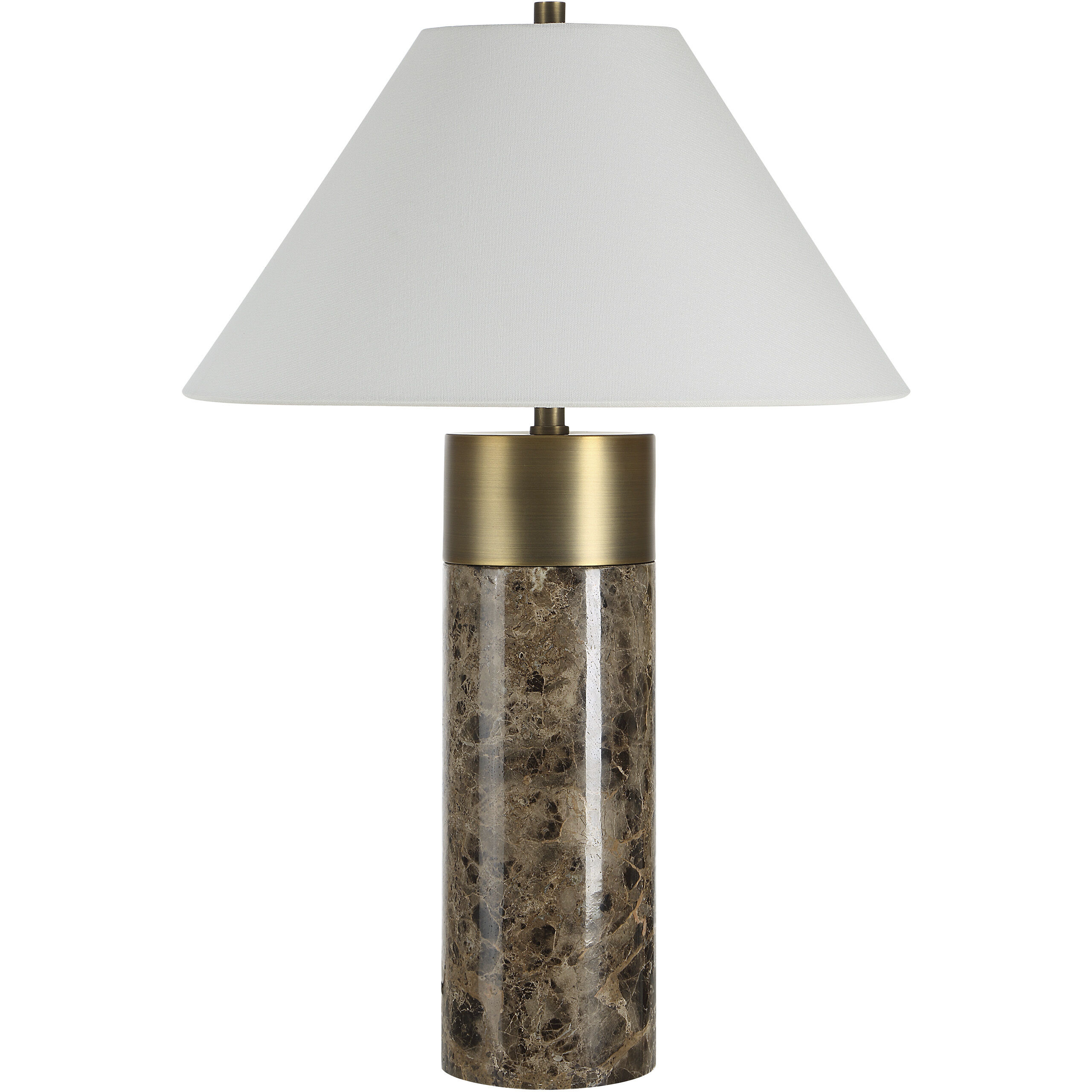 Aria 25 inch Brown Emperador Marble Table Lamp Portable Light