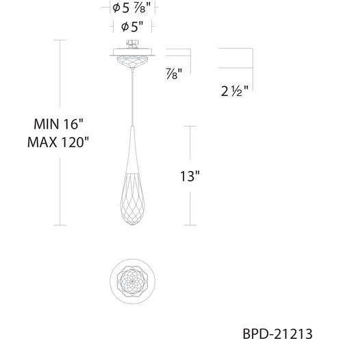 Hibiscus LED 5.9 inch Polished Nickel Mini Pendant Ceiling Light, Beyond
