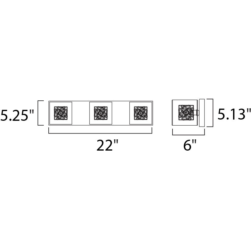 Gem 3 Light 22 inch Polished Chrome Bath Vanity Light Wall Light in Silver