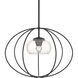 Cadence 1 Light 20 inch Black Mini Pendant Ceiling Light in Seeded Clear