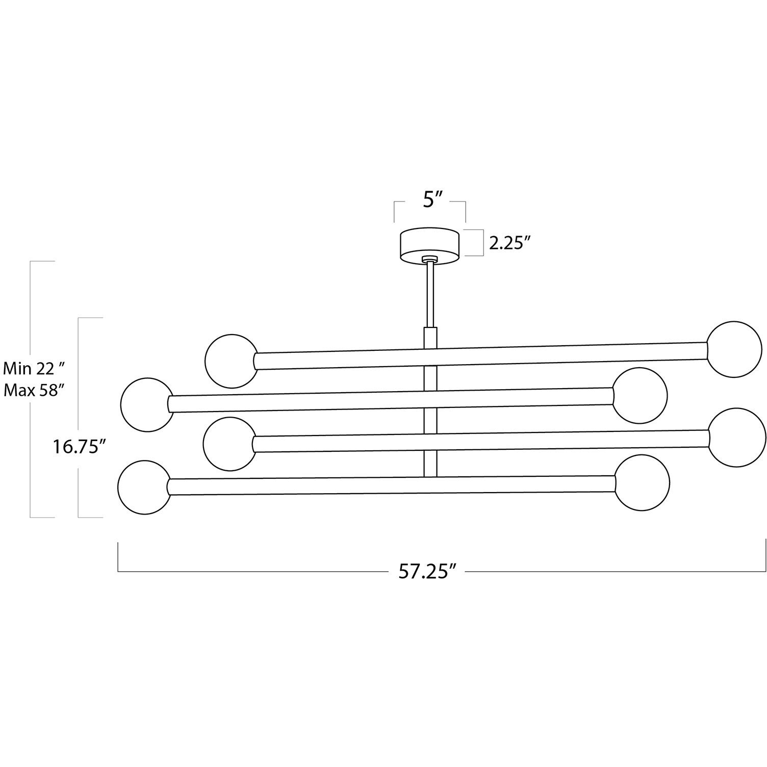 Beaubien LED 57.25 inch Oil Rubbed Bronze Chandelier Ceiling Light