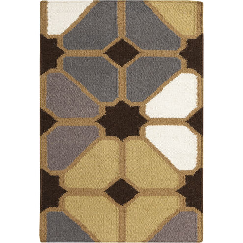 Frontier 36 X 24 inch Charcoal, Wheat, Taupe, Khaki, Dark Brown, Camel Rug