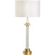 Jackie 27 inch 100.00 watt White/Cream and Gold Table Lamp Portable Light