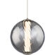 Swirly LED 9.9 inch Smoke Glass and Brushed Nickel Mini-Pendant Ceiling Light in 4000K