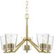 Vertex 5 Light 22.5 inch Brushed Gold Chandelier Ceiling Light