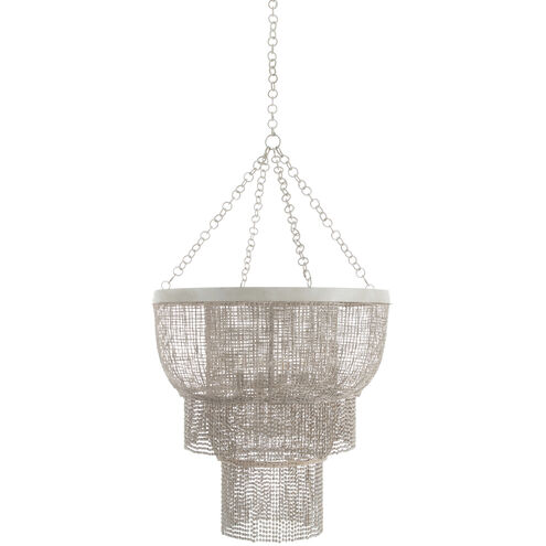 Halia 4 Light 30.5 inch Antique White / White Washed Wood Chandelier Ceiling Light