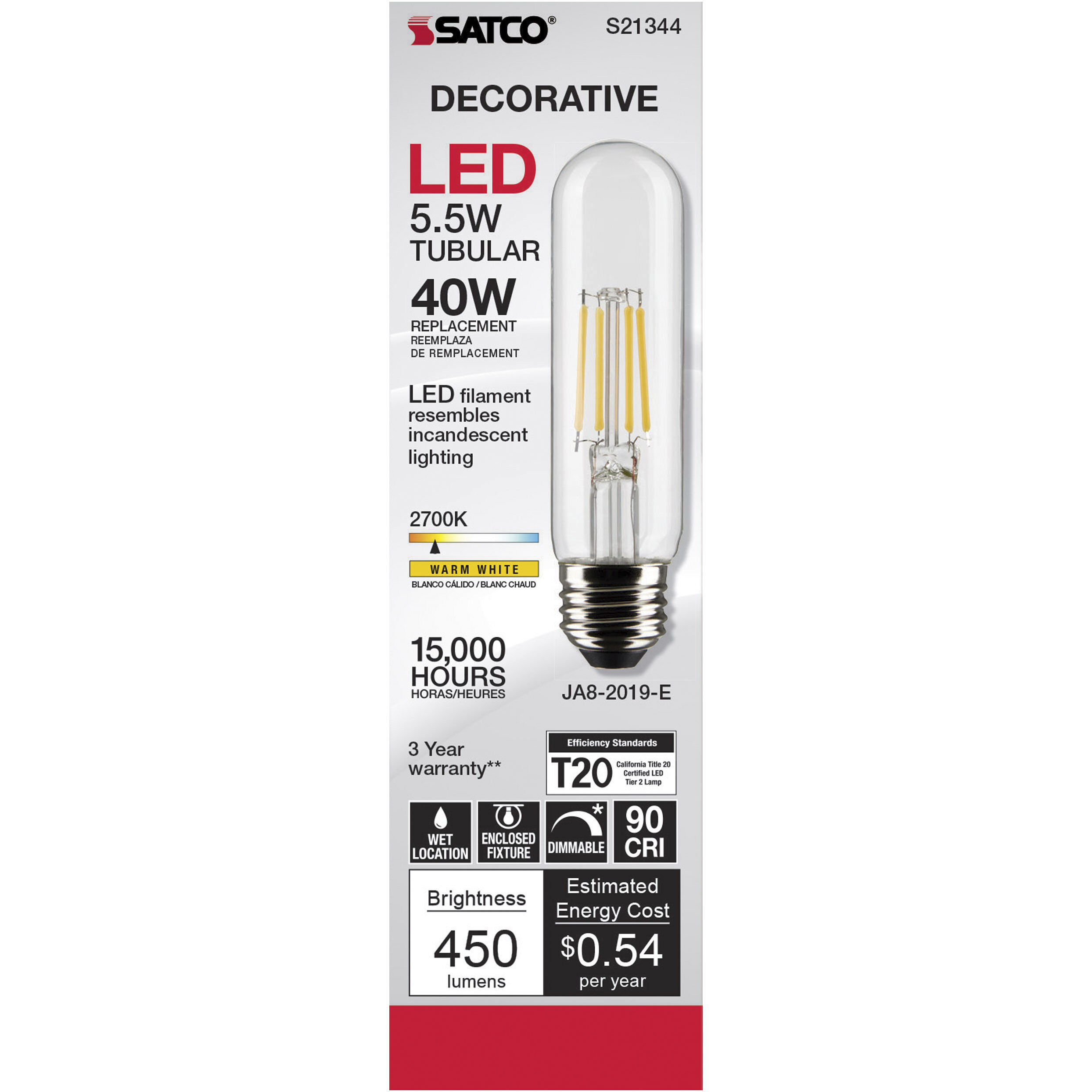 Lumos LED Medium Medium 5.50 watt 2700K LED Filament