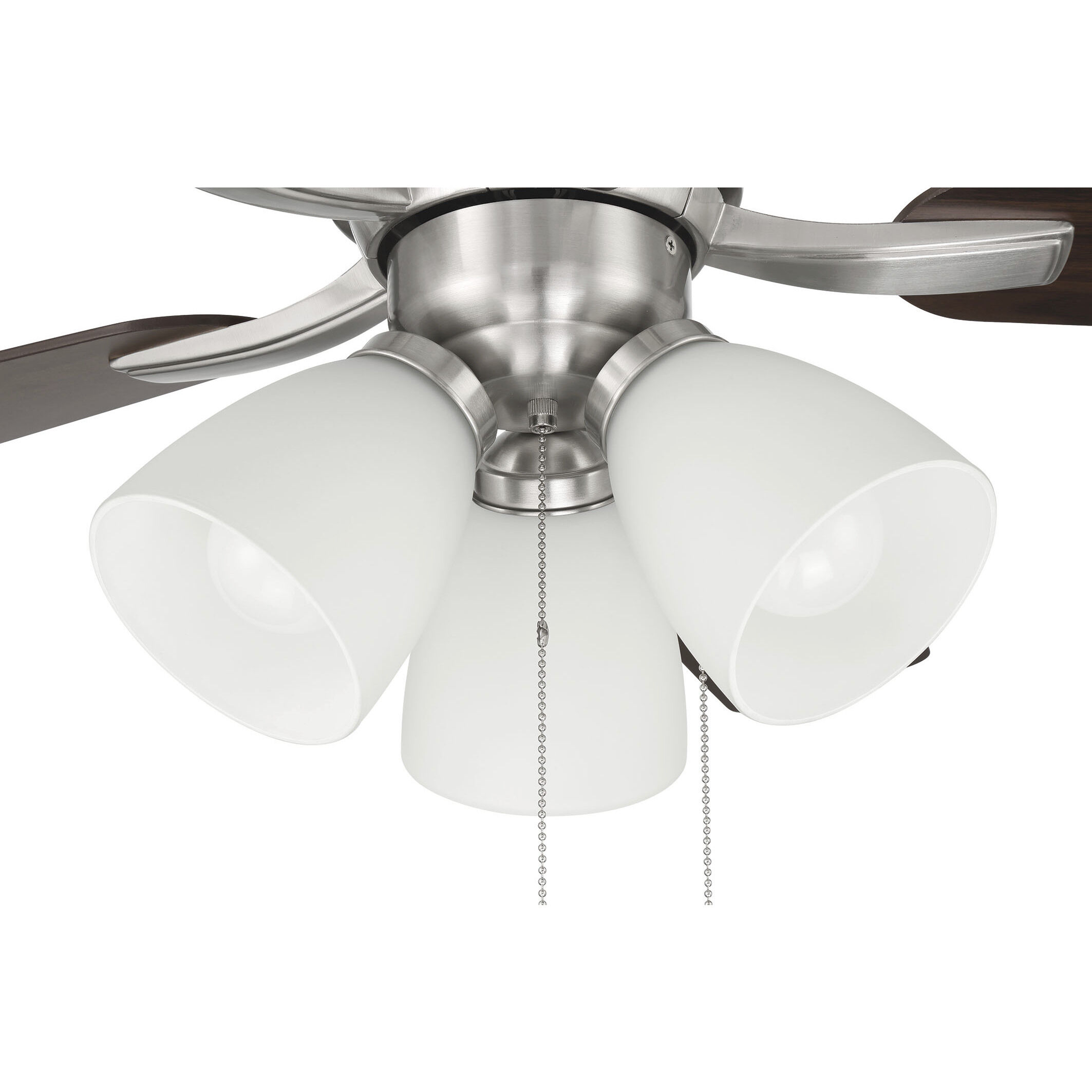 Wheeler 52 inch Brushed Polished Nickel with Driftwood/Walnut Blades Fan