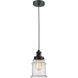 Edison Canton 1 Light 8 inch Matte Black Mini Pendant Ceiling Light in Zebra, Edison