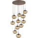 Nova LED LED Burnished Bronze Chandelier Ceiling Light, Round Multi-Pendant