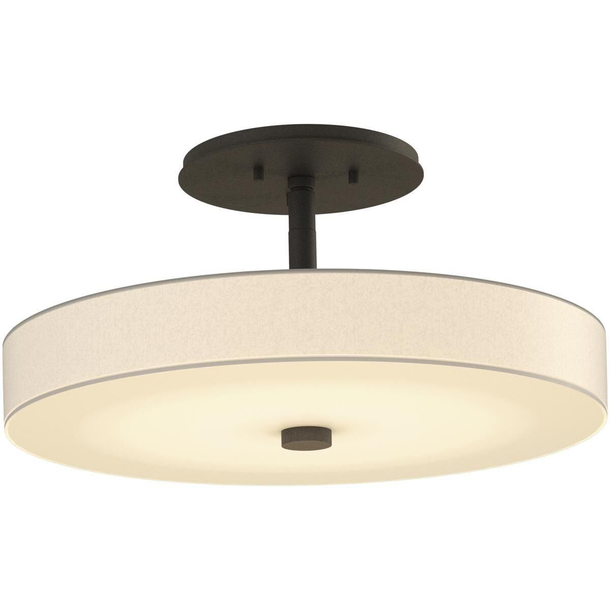 Disq LED 15 inch Natural Iron Semi-Flush Ceiling Light