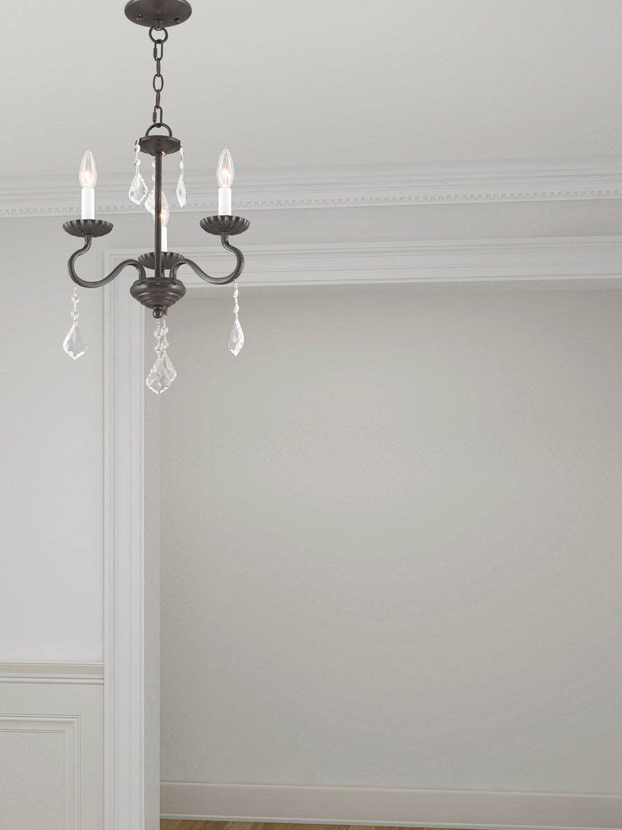 Callisto 3 Light 14 inch English Bronze Mini Chandelier Ceiling Light