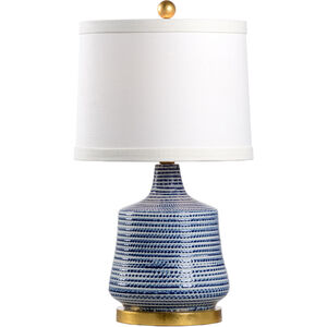 Chelsea House 26 inch 100.00 watt Blue/White Glaze/Antique Gold Leag Table Lamp Portable Light