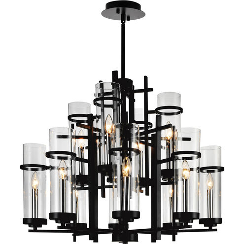 Sierra 12 Light 30 inch Black Up Chandelier Ceiling Light