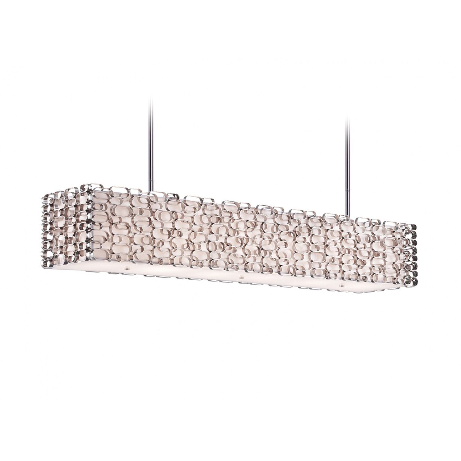 Ventura Blvd. 4 Light 12 inch Polished Nickel and Ivory Slik Shade Chandelier Ceiling Light
