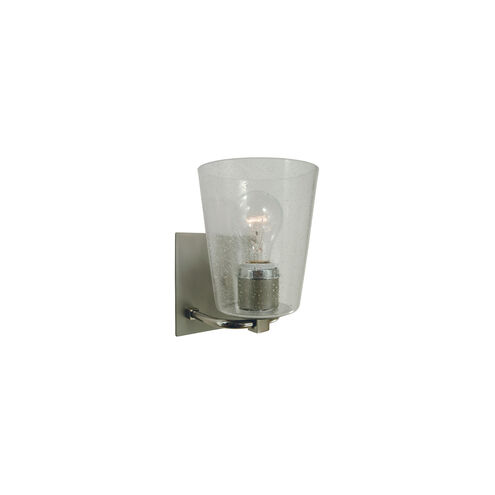 Mercer 1 Light 7 inch Satin Pewter with Polished Nickel Bath Sconce Wall Light in Clear Seedy