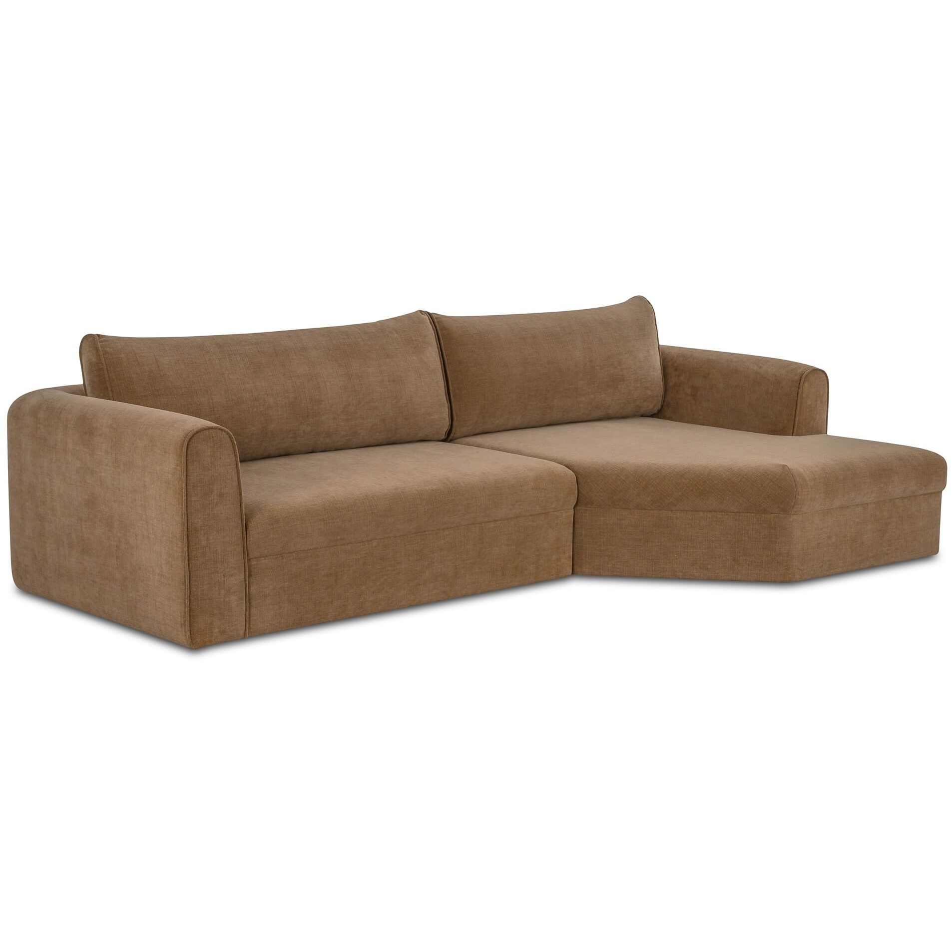 Madrid Tan Sectional in Right, Taupe, Right