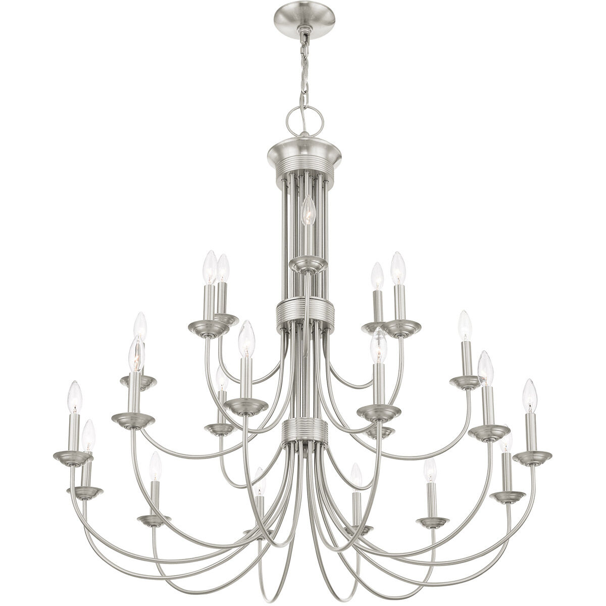 Estate 21 Light 42 inch Brushed Nickel Chandelier Ceiling Light
