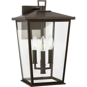 Linton 3 Light 20.25 inch Antique Bronze Outdoor Wall Lantern, Large