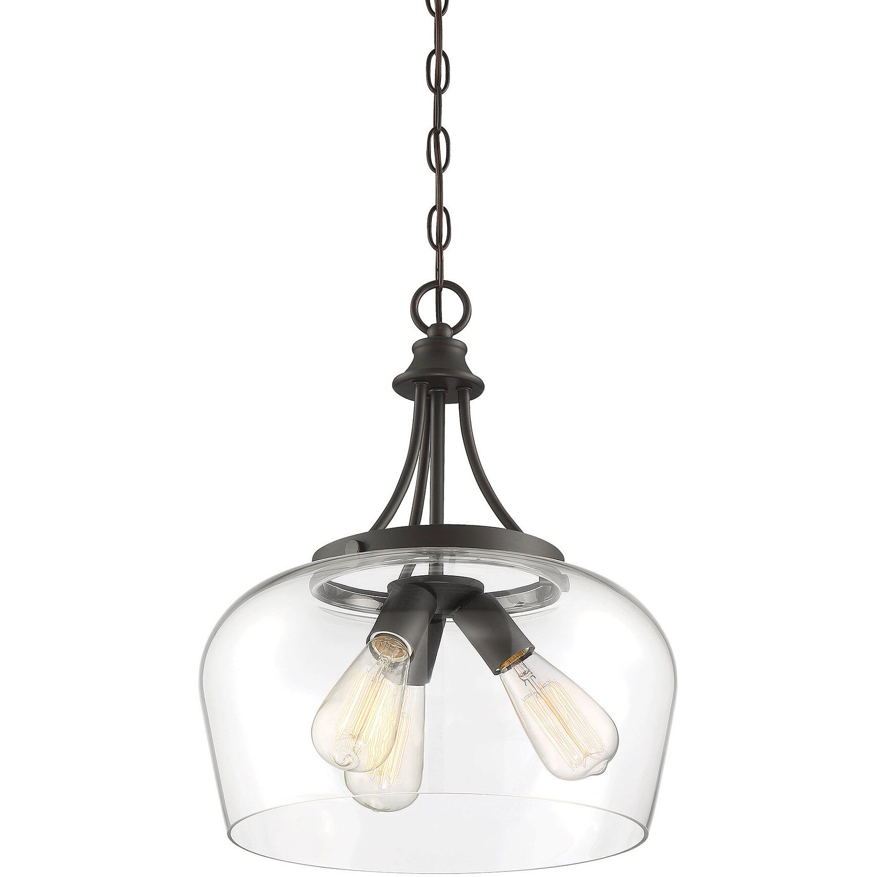 Octave 3 Light 15 inch English Bronze Pendant Ceiling Light, Essentials