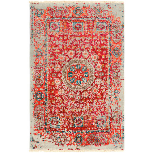 Marina 36 X 24 inch Bright Red/Bright Orange/Taupe/Teal/Dark Brown Rugs, Rectangle