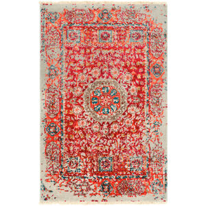 Marina 36 X 24 inch Bright Red/Bright Orange/Taupe/Teal/Dark Brown Rugs, Rectangle