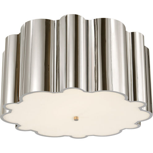 Alexa Hampton Markos 4 Light 26.25 inch Polished Nickel Flush Mount Ceiling Light in Frosted Glass, Grande