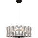 Twilight 6 Light Antique Silver Pendant Ceiling Light, Adjustable Height