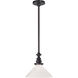 Chapman & Myers Boston 1 Light 10 inch Bronze Pendant Ceiling Light in White Glass Slant Shade